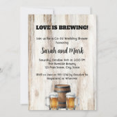 Love is Brewing Rustic Couples Bridal Shower Kaart (Voorkant)