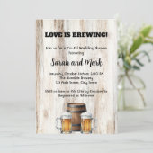 Love is Brewing Rustic Couples Bridal Shower Kaart (Staand voorkant)