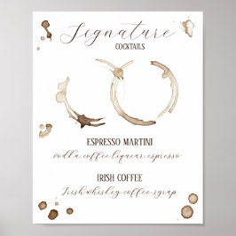 Love Is Brewing! Signature-Drinken met koffiethema Poster