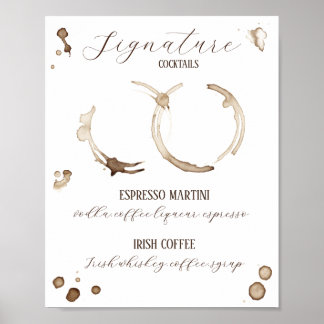 Love Is Brewing! Signature-Drinken met koffiethema Poster