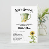 Love is Brewing Sunflower Tea Vrijgezellenfeest In Kaart (Staand voorkant)