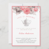 Love is Brewing Tea Invitation Vrijgezellenfeest Kaart (Voorkant)