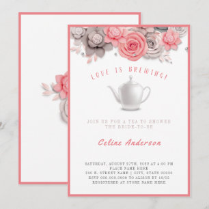 Love is Brewing Tea Invitation Vrijgezellenfeest Kaart