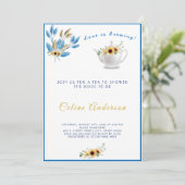 Love is Brewing Tea Invitation Vrijgezellenfeest Kaart (Staand voorkant)