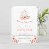 Love is Brewing Tea Party Vrijgezellenfeest Kaart (Staand voorkant)