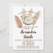 Love is Brewing Tea Vrijgezellenfeest Pampas Grass Kaart (Voorkant)