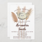 Love is Brewing Tea Vrijgezellenfeest Pampas Grass Kaart (Voorkant / Achterkant)