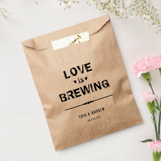 Love is Brewing Wedding Cofee Tea Bedankzakje (Gezegeld)
