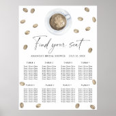 Love is brewing Wedding seating chart Poster (Voorkant)