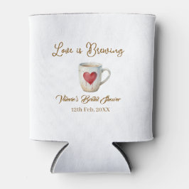 Love is Brewing white coffee mug heart bridal show Blikjeskoeler