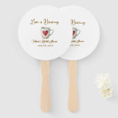 Love is Brewing white coffee mug heart bridal show Handwaaier (Voorkant en achterkant)