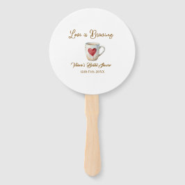 Love is Brewing white coffee mug heart bridal show Handwaaier