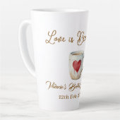 Love is Brewing white coffee mug heart bridal show Latte Mok (Linkerhoek)