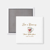 Love is Brewing white coffee mug heart bridal show Magneet (Voorkant / Achterkant)