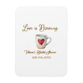 Love is Brewing white coffee mug heart bridal show Magneet