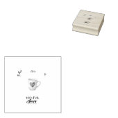 Love is Brewing white coffee mug heart bridal show Rubberstempel (Gestempeld)