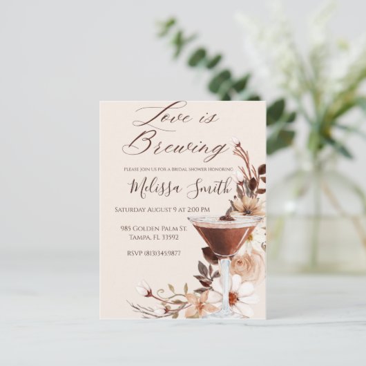 Love is Brouwerij Bridal Shower Invitation Briefkaart (Staand voorkant)