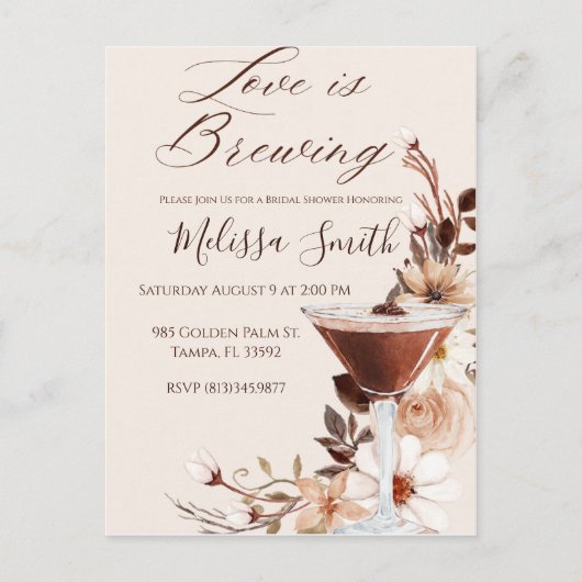 Love is Brouwerij Bridal Shower Invitation Briefkaart (Voorkant)