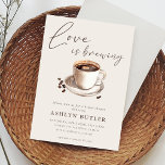 Love is Brouwerij Bridal Shower Invitation Kaart<br><div class="desc">Verwen in Romance met Onze Liefde is Brouwen" Bruidsdouche Uitnodiging! Let op alle koffie-liefhebbende bruiden-to-be! Duik in de heerlijke wereld van onze "Love is Brewing" bruidsdouche uitnodiging, waar liefde en cafeïne zich verenigen in perfecte harmonie. Met zijn elegante ontwerp en aanpasbare details kunt u met onze uitnodiging uw persoonlijke flair...</div>