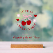 Love Is Cherry Sweet Bridal Shower Acryl Bord (Neutraal)