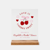 Love Is Cherry Sweet Bridal Shower Acryl Bord (Voorkant)