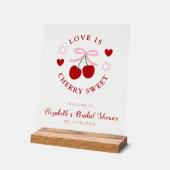 Love Is Cherry Sweet Bridal Shower Acryl Bord (Hoek)