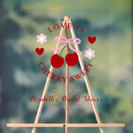 Love Is Cherry Sweet Bridal Shower Acryl Bord