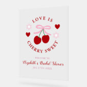 Love Is Cherry Sweet Bridal Shower Acryl Bord (Hoek)