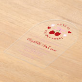 Love Is Cherry Sweet Bridal Shower Acryl Uitnodigingen (Laagn)