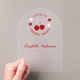 Love Is Cherry Sweet Bridal Shower Acryl Uitnodigingen