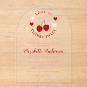 Love Is Cherry Sweet Bridal Shower Acryl Uitnodigingen (Voorkant)