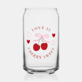 Love Is Cherry Sweet Bridal Shower Blikvorm Glas (Voorkant)