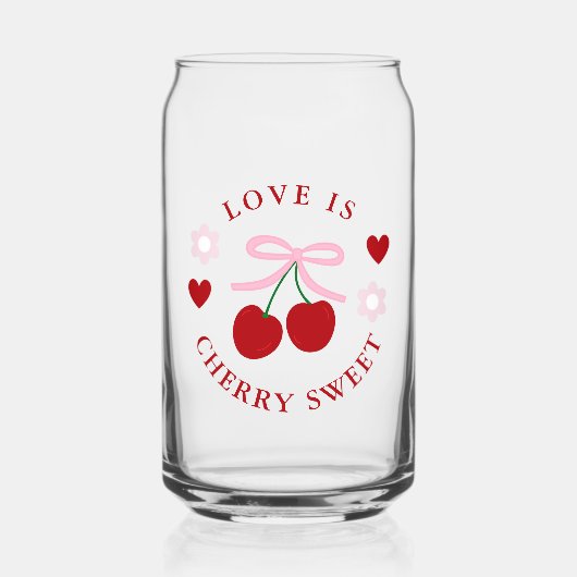 Love Is Cherry Sweet Bridal Shower Blikvorm Glas (Voorkant)