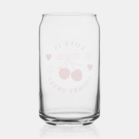 Love Is Cherry Sweet Bridal Shower Blikvorm Glas (Achterkant)
