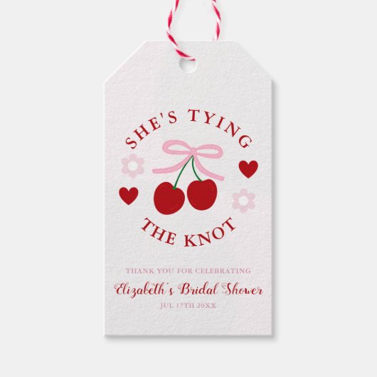 Love Is Cherry Sweet Bridal Shower Cadeaulabel (Voorkant)