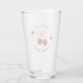 Love Is Cherry Sweet Bridal Shower Glas (Achterkant)