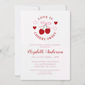 Love Is Cherry Sweet Bridal Shower Kaart (Voorkant)