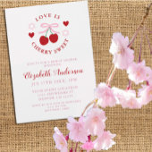Love Is Cherry Sweet Bridal Shower Kaart