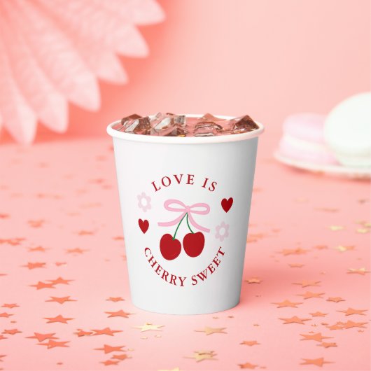 Love Is Cherry Sweet Bridal Shower Papieren Bekers (Insitu)