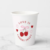Love Is Cherry Sweet Bridal Shower Papieren Bekers (Voorkant)
