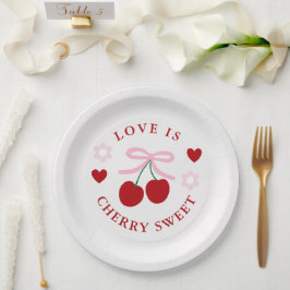 Love Is Cherry Sweet Bridal Shower Papieren Bordje