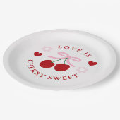 Love Is Cherry Sweet Bridal Shower Papieren Bordje (Gekanteld)