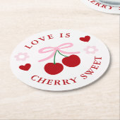 Love Is Cherry Sweet Bridal Shower Ronde Kartonnen Onderzetter (Gebogen)