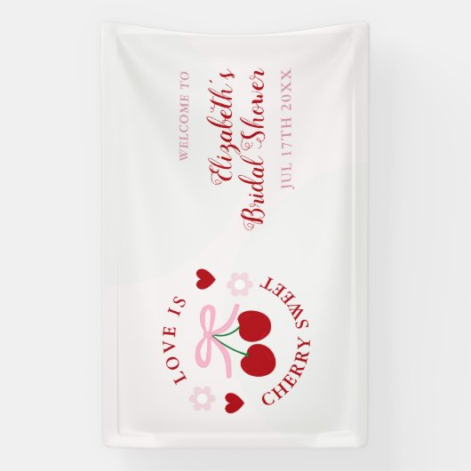 Love Is Cherry Sweet Bridal Shower Spandoek (Verticaal)