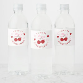 Love Is Cherry Sweet Bridal Shower Waterfles Etiket