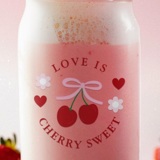 Love Is Cherry Sweet Bruiloftsfeest Blikvorm Glas