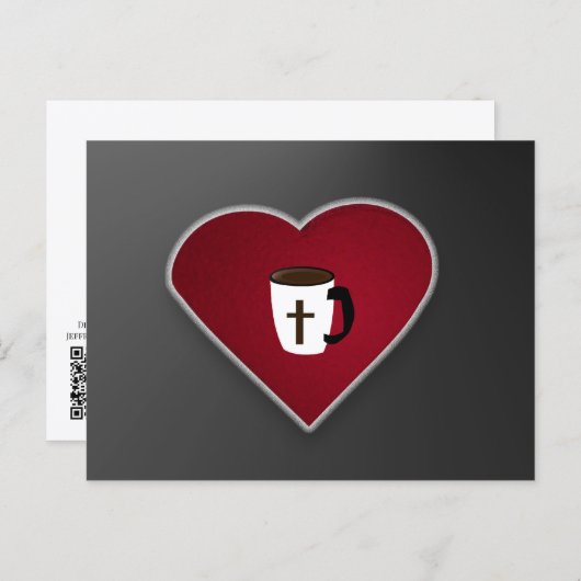 Love is Christ and Coffee : Postcard by J.H.T. Briefkaart (Voorkant / Achterkant)