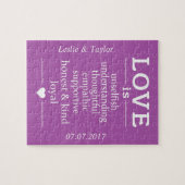 Love is ... custom names, date & color puzzle legpuzzel (Horizontaal)