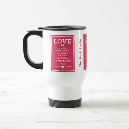 Love is ...custom names & date mokken (Links)
