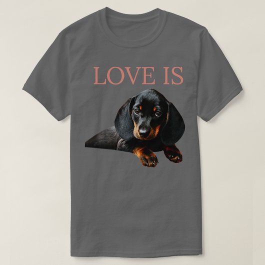 Love is Dachshund Dog1 T-shirt (Design voorkant)